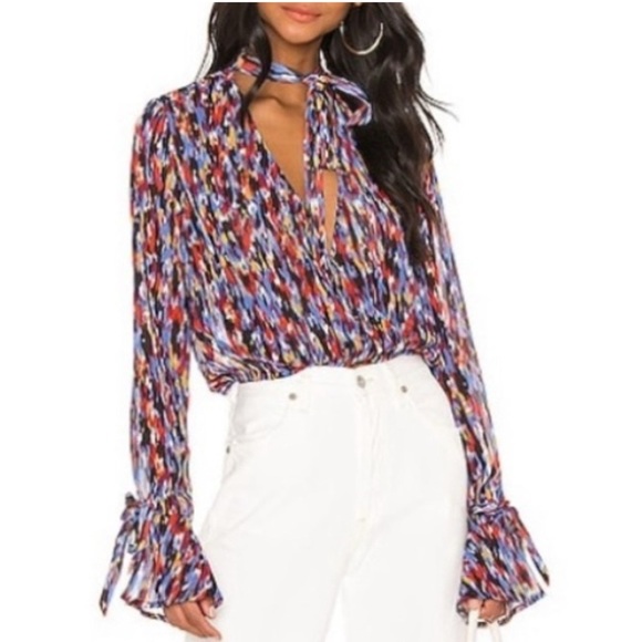 House of Harlow 1960 Tops - House of Harlow 1960 x Revolve Joli Tie Cuff Blouse